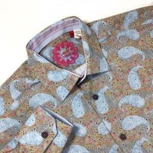 Luchiano Visconti Men's Shirt, Multi Color Paisley